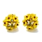 Polymer Clay Rhinestone Beads with Resin, for DIY Jewelry & Pen Decorations, Bees & Flower, Yellow, 20~21x21~22x19~21mm, Hole: 2mm