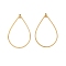 Ion Plating(IP) 304 Stainless Steel Pendants, Teardrop, Real 24K Gold Plated, 40.5x25.5x1mm, Hole: 1.2mm