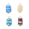 Handmade Millefiori Glass Pendants, Cuboid, with 304 Stainless Steel Loop, Mixed Color, 17.5x9.5x9mm, Hole: 2.2mm