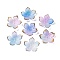 Transparent Acrylic Bead Caps, with Golden Edge, Flower, Lilac, 23.5x1.5mm, Hole: 1.5mm, about 962pcs/500g