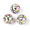 Printed Opaque Acrylic Beads, Round with Apple & Infinity, AB Color, Colorful, 15.9mm, Hole: 2.8mm