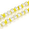 Luminous Handmade Lampwork Silver Foil Beads Strand, Round, Glow in the Dark, Yellow, 10~11mm, Hole: 1.2~1.4mm, about 50pcs/strand, 18.50~18.90 inch(47~48cm)