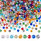 540Pcs 9 Colors  Transparent Glass Beads, Round, Faceted, Mixed Color, 4x3.5mm, Hole: 0.9mm, 60pcs/color
