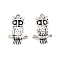 Rack Plating Alloy Pendants, Electroplate Nickel Cadmium Free & Lead Free, Owl, Antique Silver, 19x12.5x3mm, Hole: 1.8mm