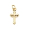 Brass Pendants, Cross, Long-Lasting Plated, Lead Free & Cadmium Free, Rack Plating, with Jump Ring, Real 18K Gold Plated, 17x9x2mm, Hole: 3.5mm
