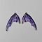 Translucent Resin Glitter Powder Pendants, Wing Charms, Dark Orchid, 48x34x2mm, Hole: 1.2mm