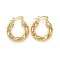 Rack Plating Brass Hoop Earrings, Long-Lasting Plated, Lead Free & Cadmium Free, Twist Ring, Real 18K Gold Plated, 29.5~30x25.5x5mm, Pin: 0.6x1.2mm