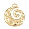 304 Stainless Steel Big Pendants, Golden, Spiral, 58.5x50x3.5mm, Hole: 5.6x10mm