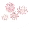 Acrylic Bead Caps, Flower, Pink, 24~35mm