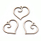 Undyed Natural Wood Pendants, Hollow Heart Charms, PapayaWhip, 28x30x2.5mm, Hole: 1.6mm