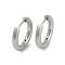 Tarnish Resistant Frosted 304 Stainless Steel Huggie Hoop Earrings for Women, with 316 Stainless Steel Pins, Stainless Steel Color, 3x17~17.5mm