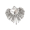 Alloy Pendants, Heart Shape Charms, Platinum, 24x25x3mm, Hole: 1.8mm