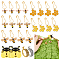 32Pcs Bees & Honeycomb DIY Knitting Tools, including Alloy Enamel Pendant Stitch Markers & Wrapped Cuff Ring, Mixed Color, Marker: 3.2~4cm, Ring: 17.1mm Inner Diameter
