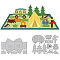 Camping Theme Carbon Steel Cutting Dies Stencils, for DIY Scrapbooking, Photo Album, Decorative Embossing Paper Card, Greeting Card Mold, Tree, 88~107x142~147x0.8mm, 2pcs/set