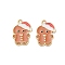 Alloy Enamel Pendants, Golden, Gingerbread Man, 23x16.5x1.5mm, Hole: 2mm