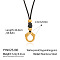 Adjustable 304 Stainless Steel Pendant Black Rope Necklaces for Women, Golden, Ring, 23.62 inch(60cm)