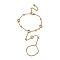 Stainless Steel & Falt Round Glass Ring Bracelets for Women, Real 18K Gold Plated, 7-5/8 inch(19.4cm)
