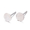 925 Sterling Silver Flat Pad  Stud Earring Findings, Earring Posts with 925 Stamp, Silver, tray: 6mm, 11.5mm, Pin: 0.8mm