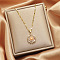 Alloy Crystal Rhinestone Pendant Necklaces for Women, Golden, Flower, 17.72 inch(45cm)