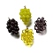Grape Brass Acrylic Pendants, Lead Free & Cadmium Free, Rack Plating, Long-Lasting Plated, Golden, Mixed Color, 26.5x16.5x16.5mm, Hole: 1.6mm