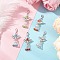 Glass & Glass Twisted Bugle Pendant Decorations, with Alloy Findings, Angel, Mixed Color, 52.5mm, Pendant: 37.5x23.5x8.5mm
