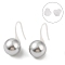 Hypoallergenic Bioceramics Zirconia Ceramic Dnagle Earrings, with Shell, No Fading and Nickel Free, Round, Silver, 15x10mm