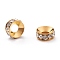 Brass Rhinestone Spacer Beads, Grade A, Rondelle, Golden Metal Color, Crystal, 9x4mm, Hole: 4mm