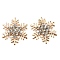 Alloy Rhinestone Cabochons, Christmas, Snowflake, Light Gold, 50x43x6.5mm