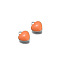 Stainless Steel Charms, with Enamel, Stainless Steel Color, Heart Charm, Orange, 8x9mm, Hole: 1.2mm