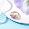 Natural Amethyst Finger Rings, Eco-Friendly Copper Wire, 13.5~15mm, Inner Diameter: 18mm
