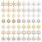 56Pcs 14 Styles Alloy Rhinestone Pendants, Snowflake, Platinum & Golden, 16~23x13~17x1.7~6.5mm, Hole: 1.2~2mm, 4pcs/style