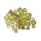 Spray Painted Crackle Glass Beads Strands, Round, Two Tone, Yellow Green, 8x7.5mm, Hole: 1.4mm, about 790pcs/500g