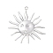 304 Stainless Steel Pendants, Sun, Stainless Steel Color, 42x38x3mm, Hole: 2.5mm