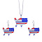 Independence Day Zinc Alloy Enamel with Rhinestone Pendant Necklaces & Dangle Earrings, Platinum, Map, 400mm & 42x34mm