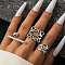 3Pcs Alloy Finger Rings Sets, Platinum, Inner Diameter: 17mm