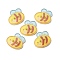 2-Hole Resin Buttons, Bees, Yellow, 15x14x2.5mm, Hole: 1.4mm