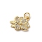 Brass Micro Pave Cubic Zirconia Pendants, Flower Charms, Long-Lasting Plated, Cadmium Free & Lead Free, Real 18K Gold Plated, 15.5x15x3mm, Hole: 3mm