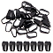 30Pcs 304 Stainless Steel Snap on Bails, Black, 7x4x3mm, Inner: 6x3mm