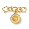 Brass Micro Pave Cubic Zirconia Findings, Round, Cadmium Free & Lead Free, Rack Plating, Long-Lasting Plated, Golden, 32mm