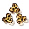 Printed Transparent Acrylic Beads, Leopard Print Pattern, Flower, 22x23.5x6~7mm, Hole: 2.8mm