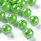 Opaque Acrylic Beads, AB Color Plated, Round, Lime Green, 20x19mm, Hole: 2~3mm, about 111pcs/500g