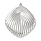 Anti-Tarnish 304 Stainless Steel Pendants, Shell Charm, Stainless Steel Color, 38x32x4mm, Hole: 1.6mm