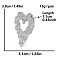 Stylish Heart-shaped Stud Earrings for Women, High-end Fashion Jewelry, Platinum, 38x31mm