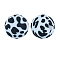 Round with Cow Print Pattern Food Grade Silicone Beads, White, 15mm