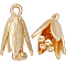 Beebeecraft 1 Box 8Pcs Flower Charms 18K Gold Plated Brass Tulip Flower Pendant Charms with Hole for Jewelry Making Bracelets Necklace