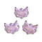 Electroplate Transparent Glass Connector Charms, Fox Links, Plum, 22~23x25x7mm, Hole: 1.8mm
