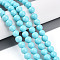 Synthetic Turquoise Beads Strands, Round, Cyan, 6~7mm, Hole: 1.2mm, about 65pcs/strand, 15.75 inch(40cm)