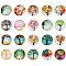 PandaHall 200 pcs Tree of Life Printed Half Round/Dome Glass Cabochons, Mixed Color, 12x4mm
