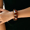 Acrylic Bead Bangles for Women, Dark Red, Inner Diameter: 3-1/8 inch(7.8cm)