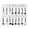 Natural & Synthetic Mixed Gemstone Keychain, with Iron Rings, 95~96mm